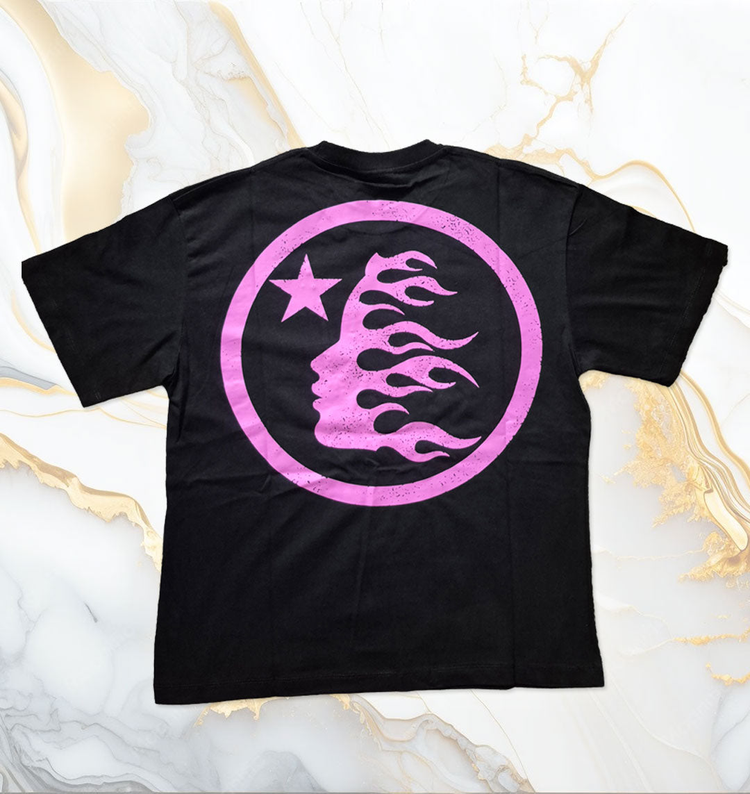Hellstar Rhinestones Staple Tee in Black Pink